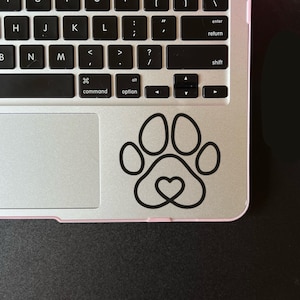 Paw Heart Decal, Car Decal, Laptop Sticker, Water Bottle Decal, Animal Lover Gift, Dog Decal, Cat Decal, Minimalist Decal, Pet Sticker