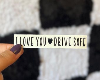 Te amo conducir calcomanía de espejo seguro, accesorios para automóviles, pegatina de espejo retrovisor, regalo para ella, regalo para él, decoración linda del automóvil, regalo de novio