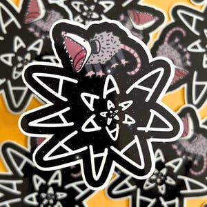 Screaming Possum Sticker, Funny Sticker, Meme Laptop Sticker, Opossum Gift for Friend, Waterproof, Anxiety Sticker, Cute Gift, Feral Decor