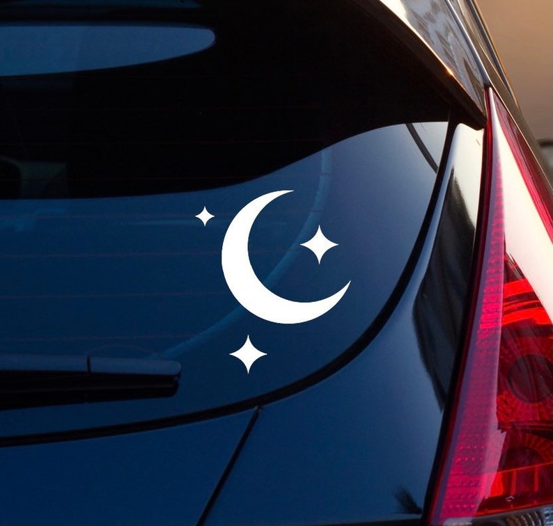 Moon and Stars Decal Car Decal Laptop Sticker Space Etsy