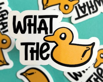 What the Duck Sticker, Funny Sticker, Laptop Sticker, Funny Gifts, Stickers, Waterproof Stickers for Water Bottles, Ducks, Humorous