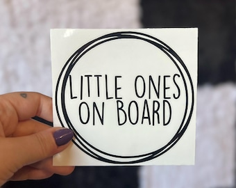 Little Ones On Board Decal, Car Decal, Parents of Multiples, Child Safety Accessories, Baby Shower Gift, Gift for Mom, Mom Sticker for Car