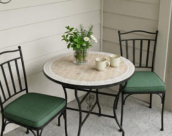 Mosaic Bistro Table - Round Balcony Patio Table, Custom Size 16–48 Inch