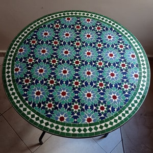 Personalized Outdoor Moroccan Craft bistro Patio Mosaic art Table