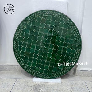 Handmade Moroccan Mosaic Tiled Dining Table – Custom Outdoor & Indoor Round Table – Rustic Modern Farmhouse Furniture with Unique Patterns