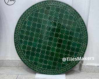 Handmade Moroccan Mosaic Tiled Dining Table – Custom Outdoor & Indoor Round Table – Rustic Modern Farmhouse Furniture with Unique Patterns