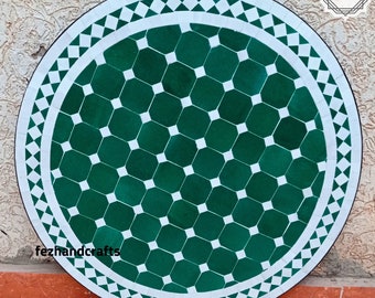 Tavolino da caffè chic in mosaico - Tavolo da pranzo, Tavolo in piastrelle marocchine, Tavolino da caffè per esterni, Tavolo da pranzo rotondo, Tavolo da pranzo da giardino artigianale