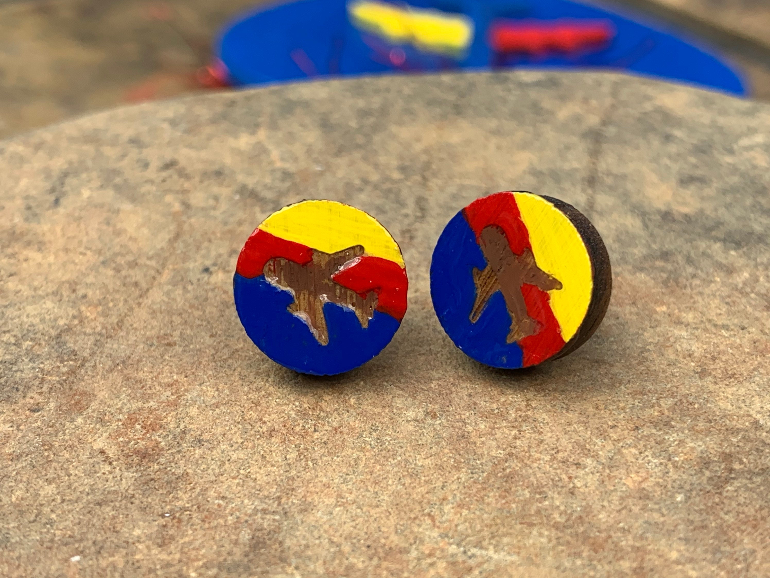 Southwest Airlines SWA Stud Airplane Earrings Etsy