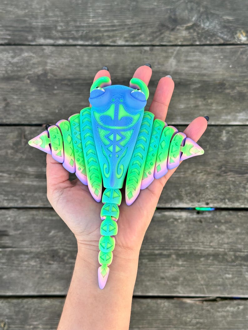 Ray Fidget 3D Printed Articulated Manta Ray | 3D Printed Fidget Collectible ...