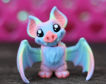 3D Printed Mini Flexi Bat | 3D Printed Fidget Collectible | Flexi Fidget | Articulated Fidget |  Desk Decor | 3D Printed Spooky Fidget