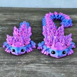 3D Printed Flexi Axolotl Fidget | 3D Printed Fidget | Articulated Dragon | Axolotl Figurine  | 3D Axolotl Dragon Collectible | 3D Axolotl