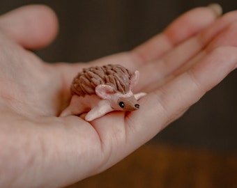 Personalized Handmade Hedgehog Polymer Clay Sculpture *MADE TO ORDER*