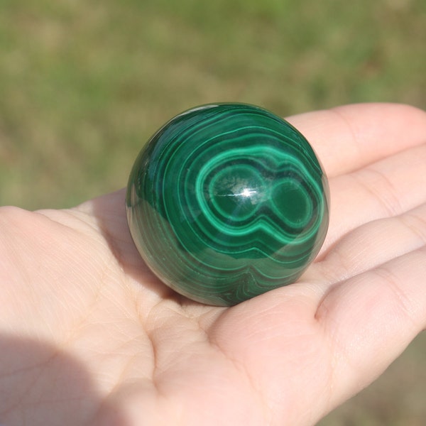 Malachite Sphere, Malachite Stone, Malachite Shape, Malachite Ball, Malachite Pocket Stone, Malachite Palm Stone, Crystal Ball