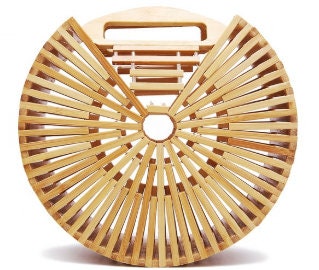 Crochet Bamboo Handle Summer Clutch