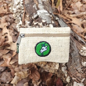 Bolsa de moedas bordada com o signo do zodíaco de Áries em cânhamo puro | Carteira de moedas de cânhamo de Áries | Bolsa de guloseimas para cães de Áries | Bolsa de moedas feminina | Bolsa de moedas masculina