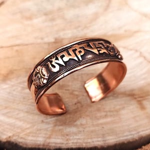 Om Mani Padme Hum Mantra Copper Bracelet | Buddhist Bracelet | Tibetan Buddhism Copper Bracelet | Peace Compassion mantra copper Bracelet