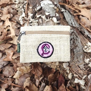 Monedero bordado con el signo del zodiaco Virgo de cáñamo puro / Monedero de cáñamo con el signo de Virgo / Monedero con bolsa para golosinas para perros con el signo de Virgo / Monedero para hombres, mujeres y niños
