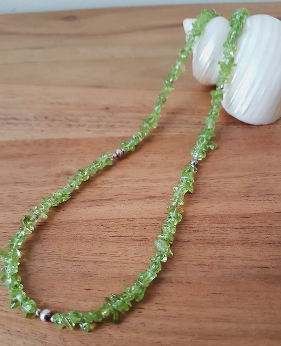 Peridot Peridot Necklace Silver Necklace With Olivine Olivine