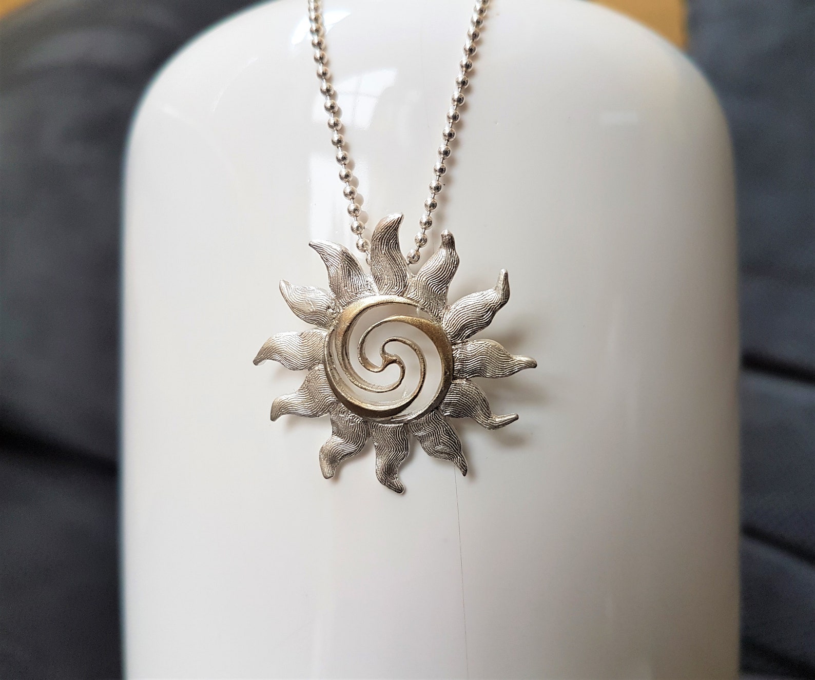 Conjunto de joyas sol, joyería en plata, colgante de plata con