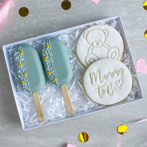 MUMMY TO BE Cakesicle Treat Box - Pregnancy Congratulations Gift - Maternity Gift - New Parents Gift Box - Gender Neutral Baby New mum Gift