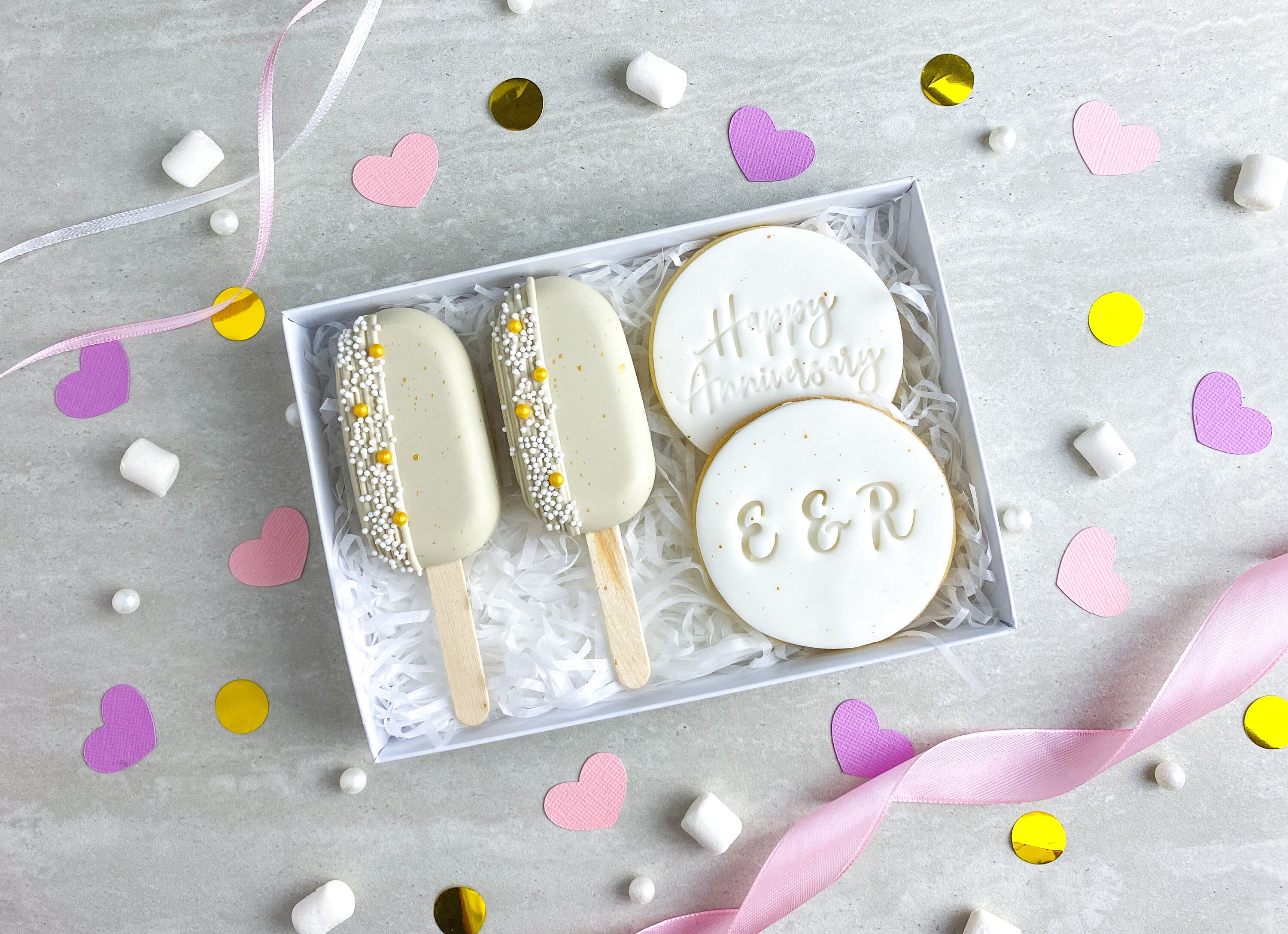ANNIVERSARY Cakesicle and Biscuit Treat Box Gift Belgian Etsy UK