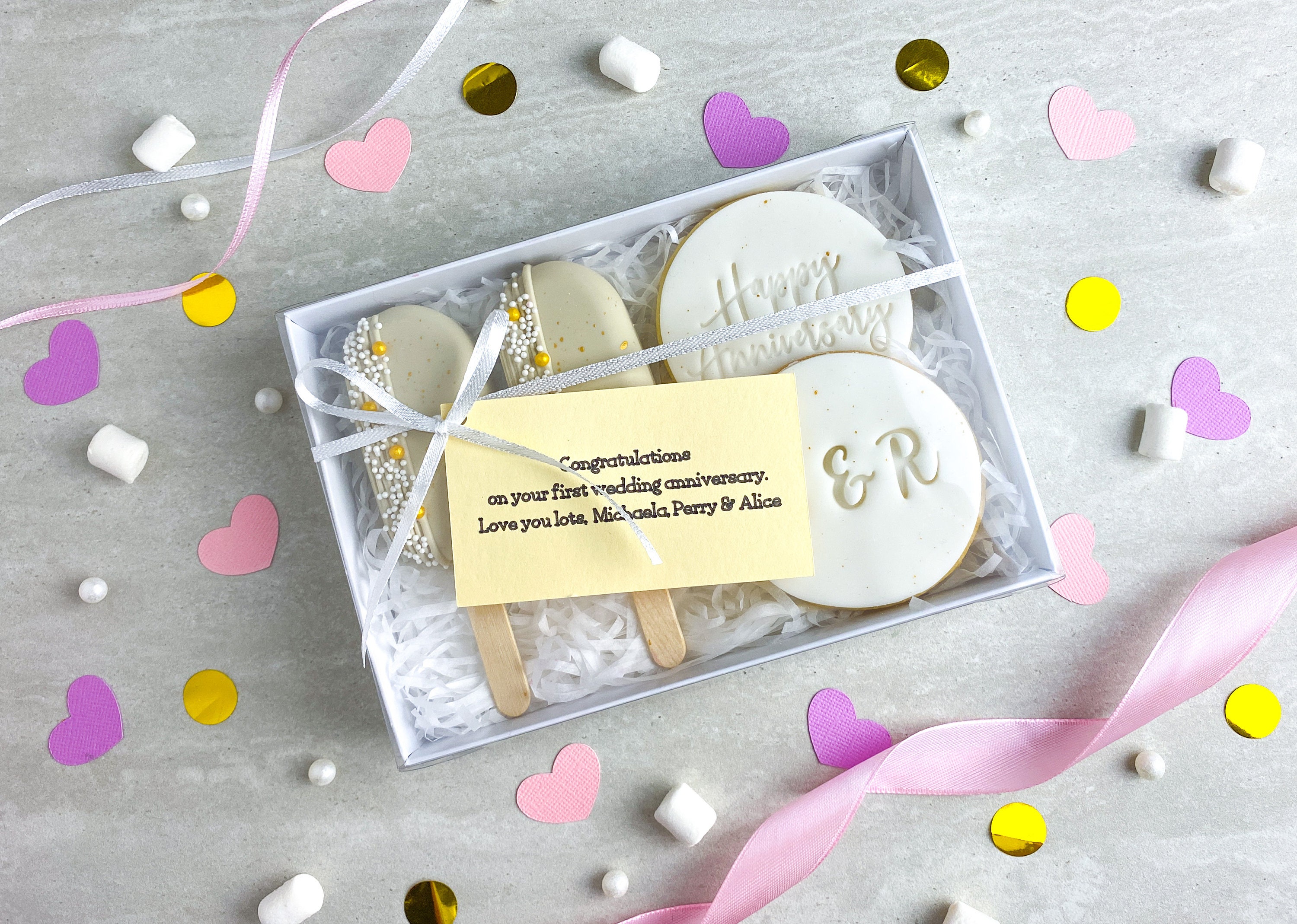 ANNIVERSARY Cakesicle and Biscuit Treat Box Gift Belgian Etsy UK