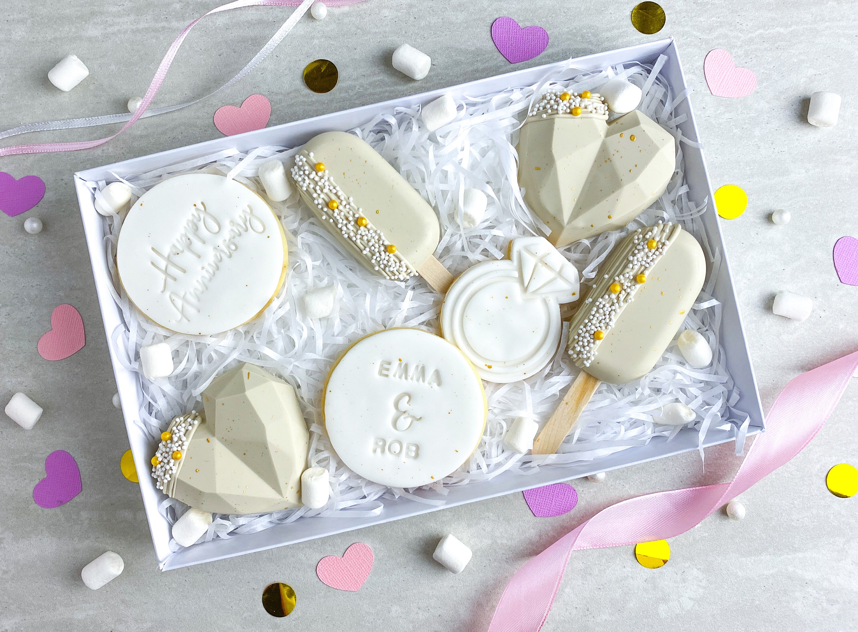 ANNIVERSARY Cakesicle and Biscuit Treat Box Gift Belgian Etsy UK