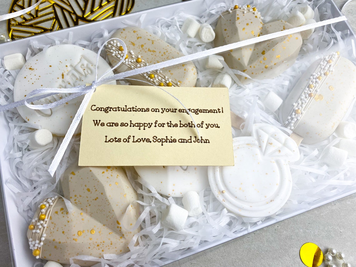 Engagement Cakesicle and Biscuit Treat Box Gift Belgian Etsy UK