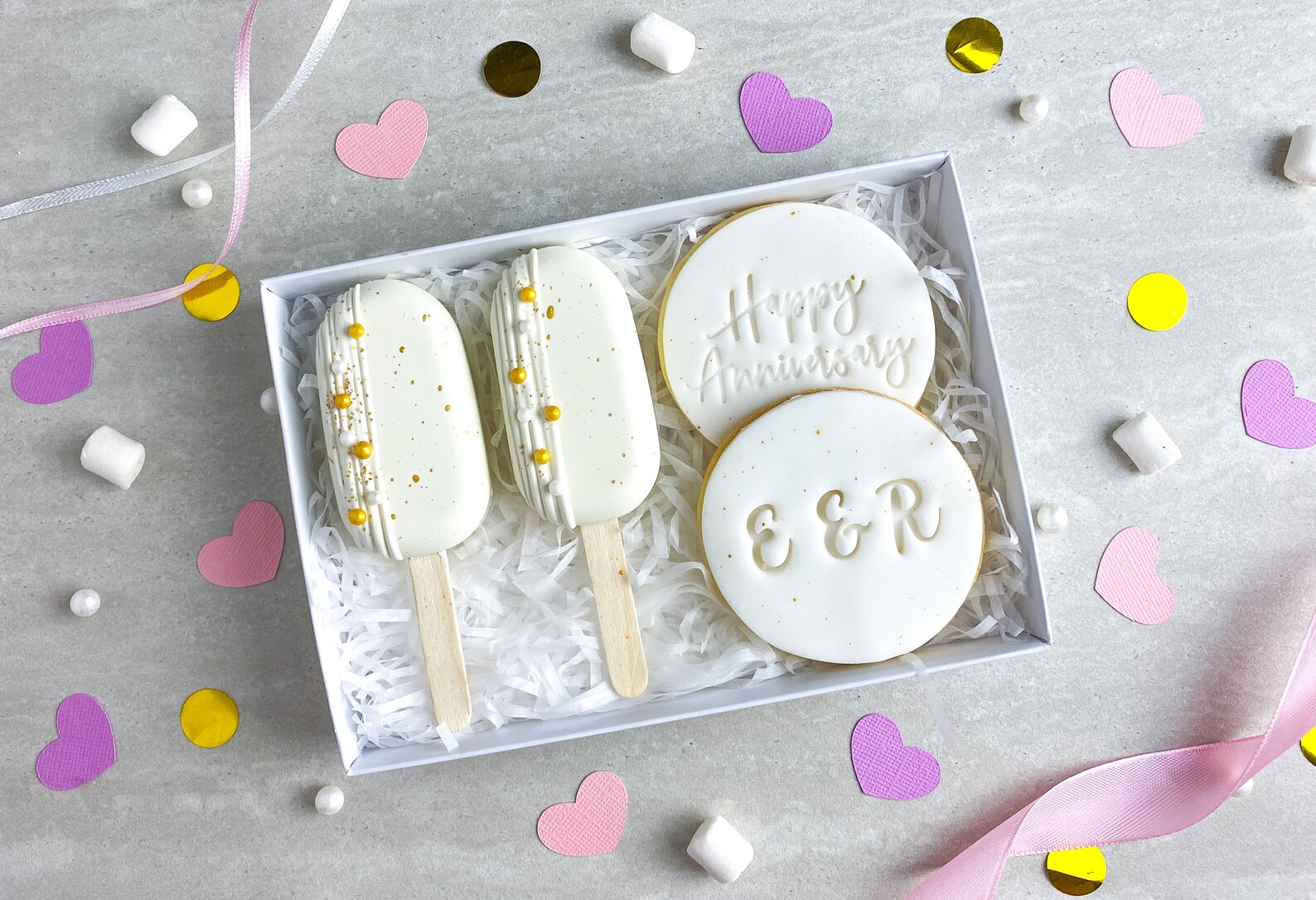 ANNIVERSARY Cakesicle and Biscuit Treat Box Gift Belgian Etsy UK