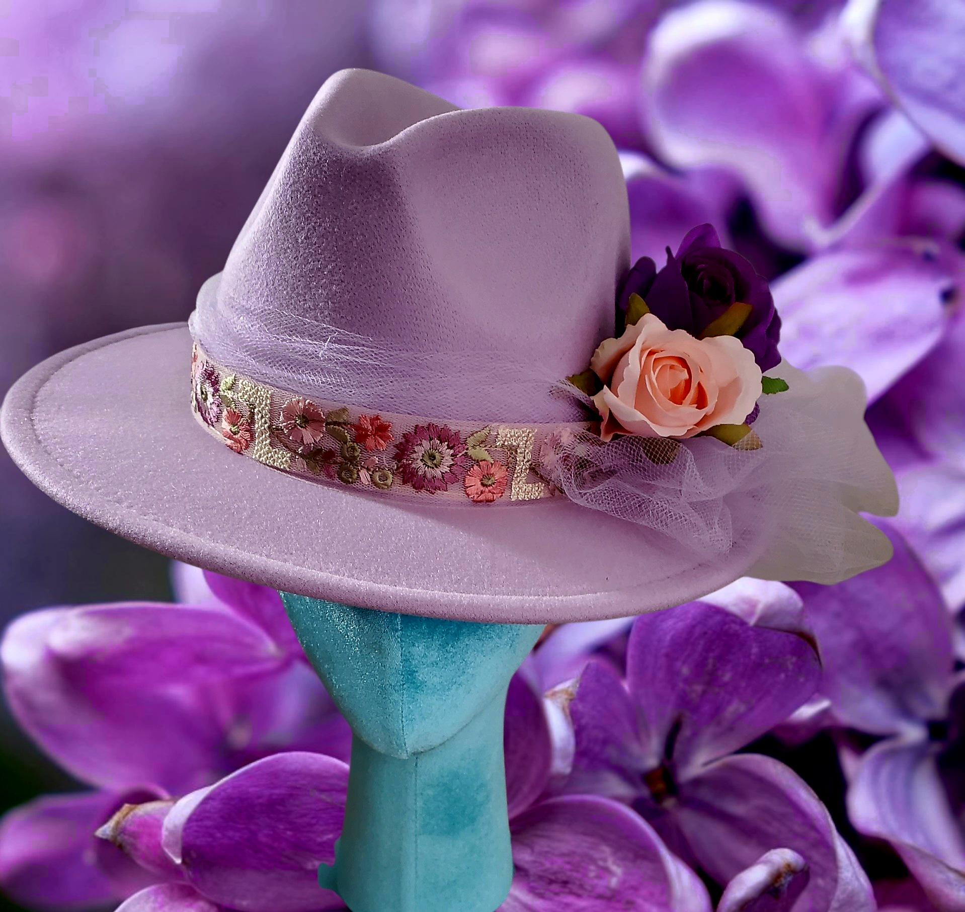Lavender Fedora Hat - Etsy display picture 1