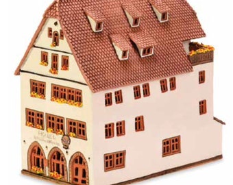 House Germany, Bavaria, Rothenburg, Ceramic house tealight, Ceramic candle house, Christmas village houses, Germany decor, German gifts