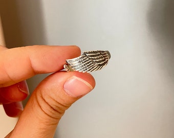 Angel wings ring, Sterling silver angel wings, Adjustable ring, Angel wings silver ring ,Angel ring, Angel wings, Silver angel wings