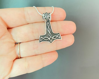 Viking Thor's Hammer Mjolnir Pendant Sterling silver Thors hammer pendant Necklace Thors hammer Scandinavian jewelry Mjolnir Necklace