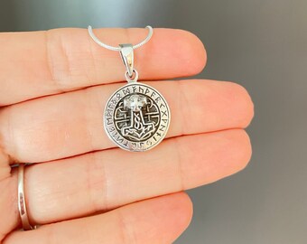 Small Viking Thors Hammer, Handcrafted Sterling silver Thor's hammer pendant, Necklace Thors hammer, Scandinavian jewelry, Mjolnir Necklace