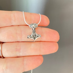 Small Viking Thor&#39;s Hammer Mjolnir Pendant, Sterling silver Thors hammer pendant Necklace Thors hammer Scandinavian jewelry Mjolnir Necklace