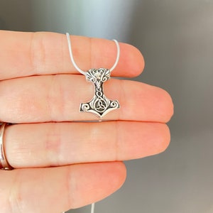 Small Viking Thor's Hammer Mjolnir Pendant, Sterling silver Thors hammer pendant Necklace Thors hammer Scandinavian jewelry Mjolnir Necklace