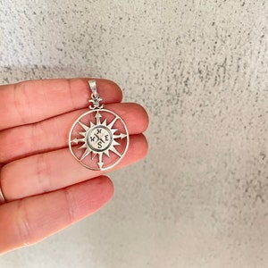 Compass Pendant Sterling Silver Compass jewelry, Compass necklace, Compass gift, Travel Jewelry, Graduation necklace, Graduation Gift