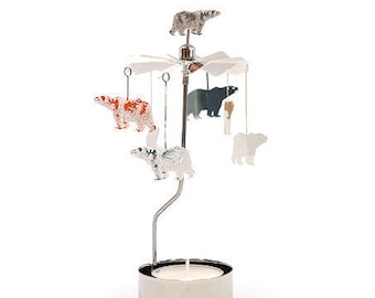 Spinning candle holders bears silver. Rotary candle holders. Tea candle. Candle holder. Candle carousel. Tea light holder. Candlestick