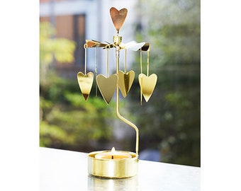 Spinning candle holders golden heart. Rotary candle holders. Home decor. Candle holder. Candle carousel. Tea light holder. Candlestick