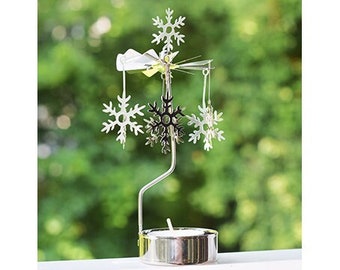 Spinning snowflake. Spinning candle holders. Rotary candle holders. Candle carousel. Tea light holder. Christmas candle holders