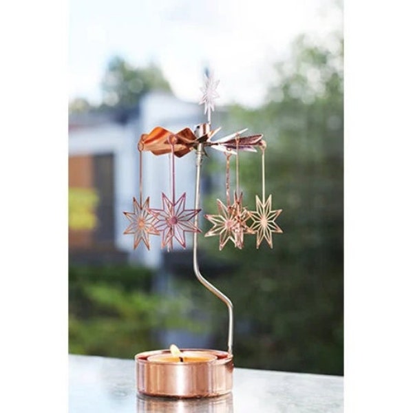 XL Spinning candle holders eight point copper star, Rotary candle holders, Candle holder, Candle carousel, Tea light holder, Candlestick