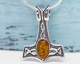 Viking Thor's Hammer Mjolnir Pendant, Sterling silver Thors hammer pendant Necklace Thors hammer Scandinavian jewelry Mjolnir Necklace