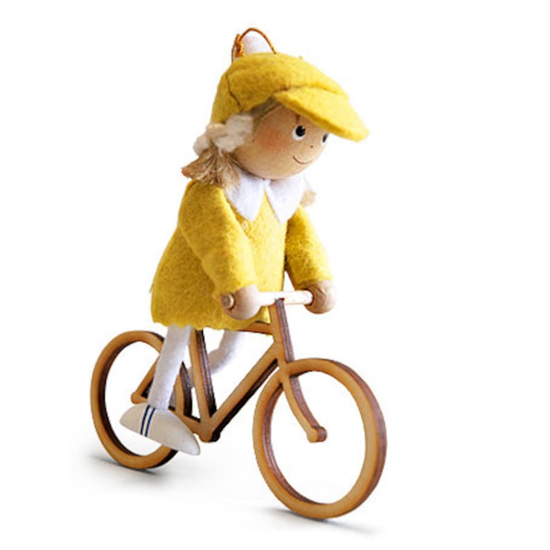 Girl on Bicycle Ornament - Thumbnail 2