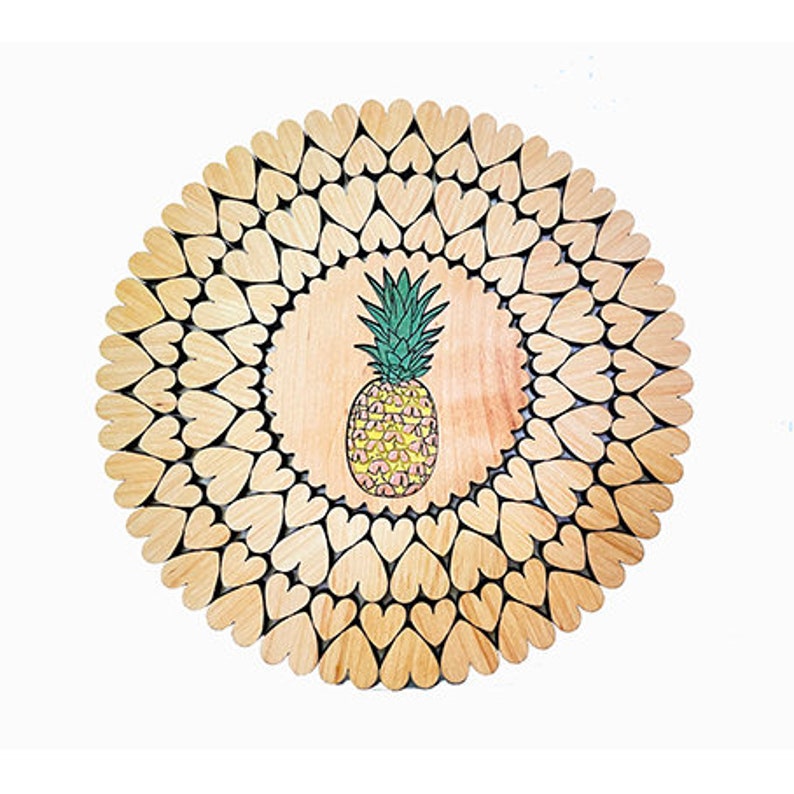 Trivet Wood Puffin Decor Trivet With Hearts Trivets for Hot Etsy