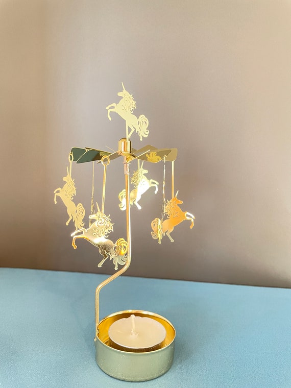 ILaJao Gift For Women,Butterfly Candle Carousel Rotary Candle Holder Christmas Carousel Spinning Tealight Candleholder Christmas Decoration