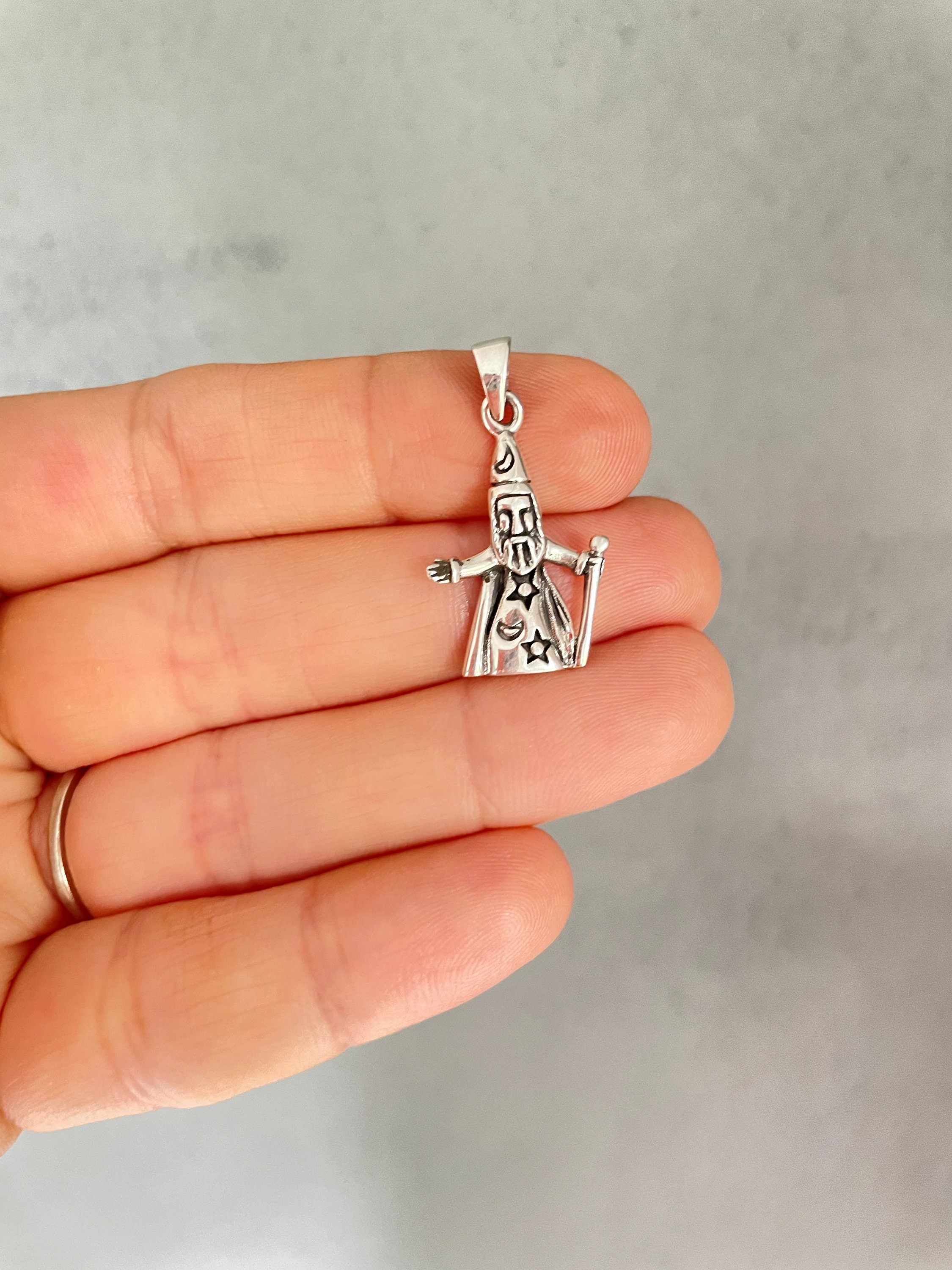 Wizard Pendant, 925 Sterling Silver Wizard Necklace, Wizard