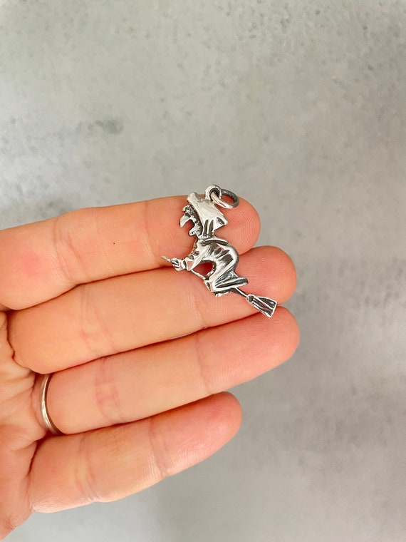 Flying Witch on Broom Pendant Flying Witch on Broom Pendant