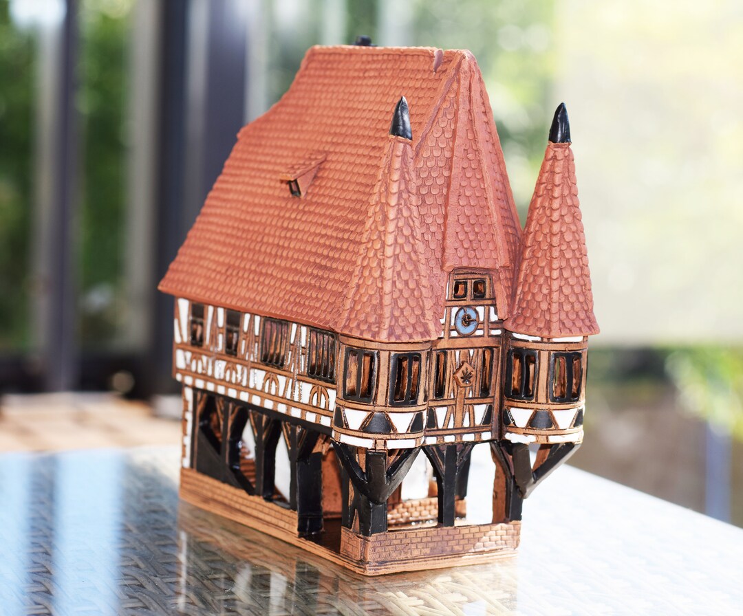 【未使用】ドイツ　キャンドルホルダー　ミニチュア　ポーセリン　ワインハウス　家 ドイツ キャンドルホルダー ミニチュア ポーセリン ワインハウス 陶器