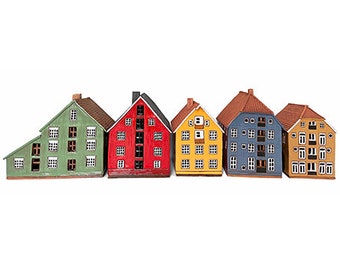 House Trondheim Norway, Norway gifts, Ceramic house tealight, Ceramic candle house, Norway decor, Christmas village house, Scandinavian gift