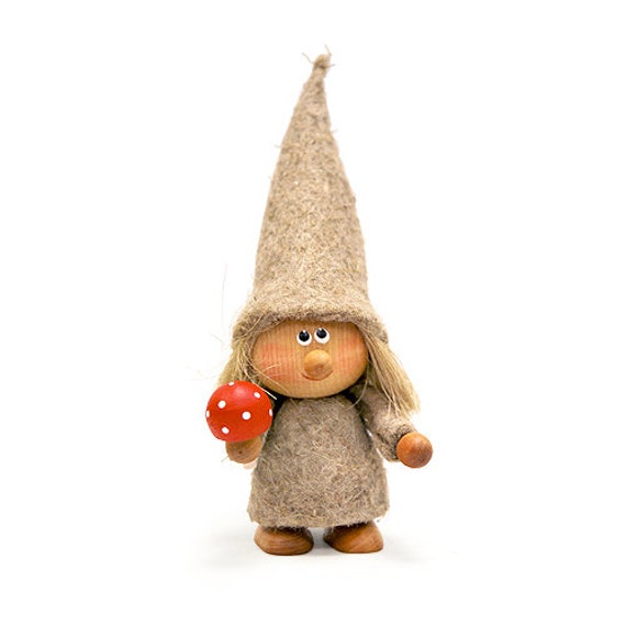 Girl With Mushroom Christmas Ornament Scandinavian Gifts Swedish Gifts  Swedish Decor Gnome Ornament Tomte Nisse 